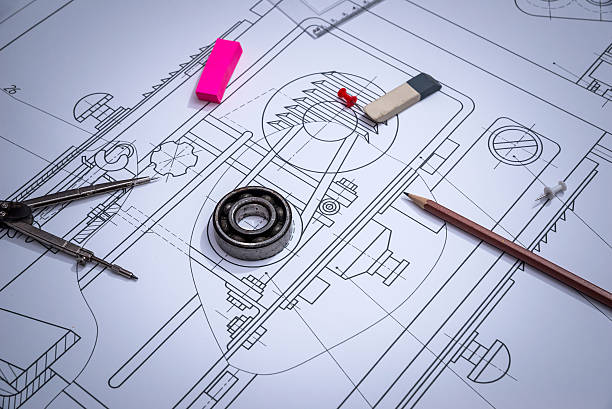 Engineering drawing of components