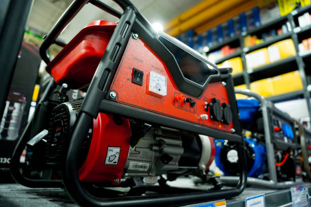 Portable diesel generator AC at the showroom of a large store